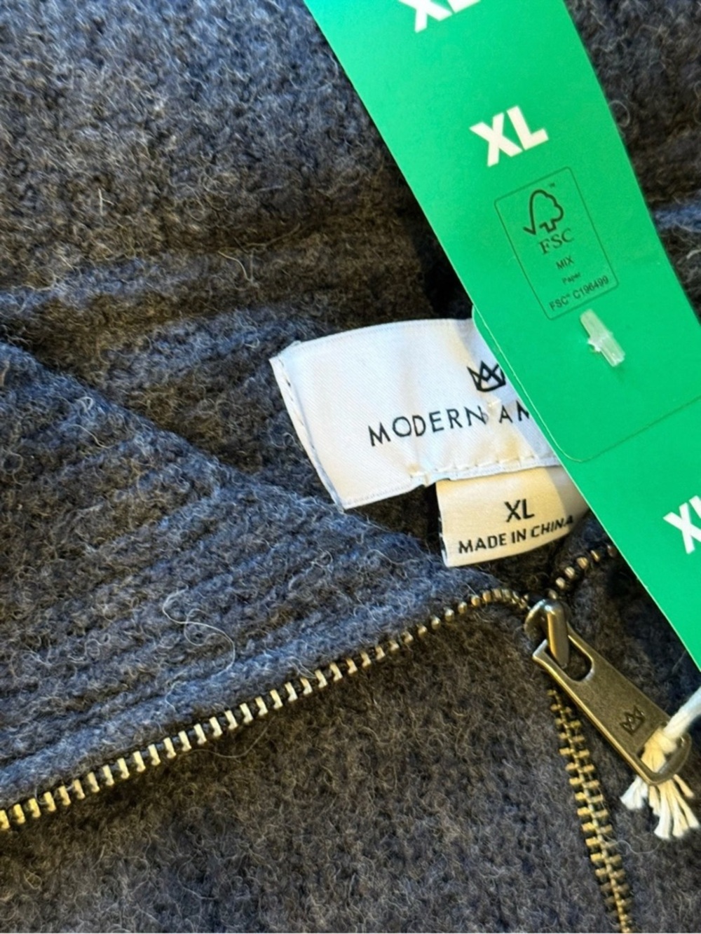 NWT Modern Ambition Cozy Ribbed Women's Half-Zip Navy Knit Sweater SIZE XL - Picture 10 of 12